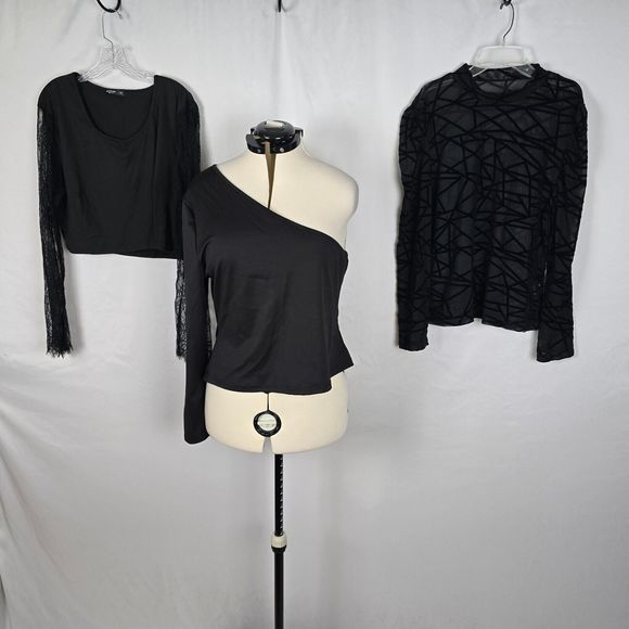 Shein Tops Women's 3XL Black Stretch Long Sleeve 3 Blouse Bundle Deal - Picture 11 of 11